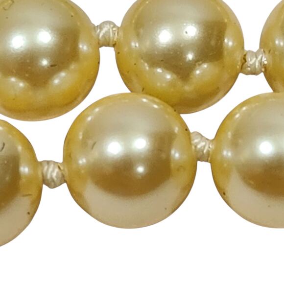VTG JOAN RIVERS PEARL NECKLACE KNOTTED GOLD TONE STAR SIGNED CLASSIC GLAM LUXURY - Picture 8 of 8